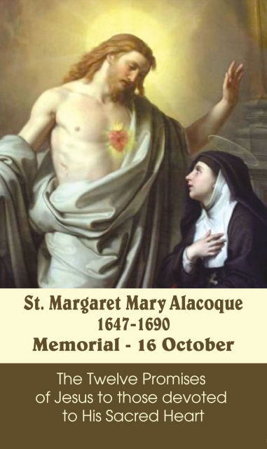 St. Margaret Mary Alacoque Prayer Card